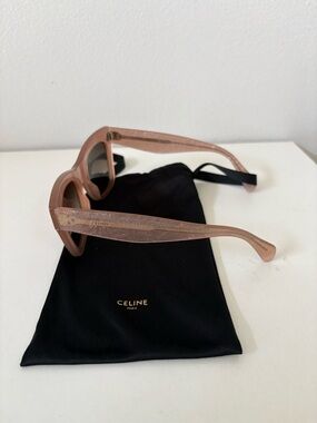 Celine Pink Glitter Square Sunglasses